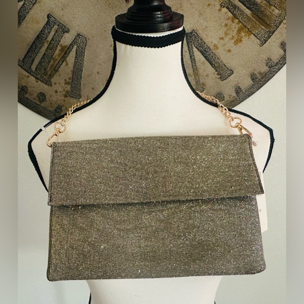 Sparkle Chain strap Crossbody Bag or can be tied to make shorter strap.